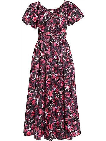 Ulla Johnson Cecile Midi Dress in Zinnia Red (view 1)