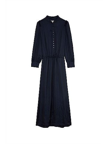 Zadig & Voltaire Relinda Satin Dress in Encre (view 1)