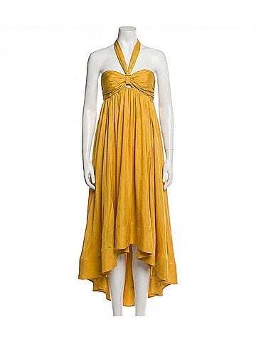 Zimmermann Devi Halter Maxi Dress in Mustard (view 1)