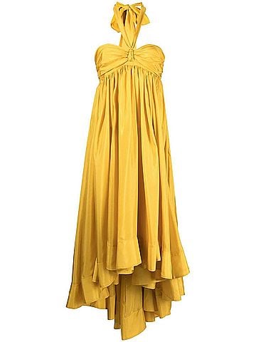 Zimmermann Devi Halter Maxi Dress in Mustard (view 2)