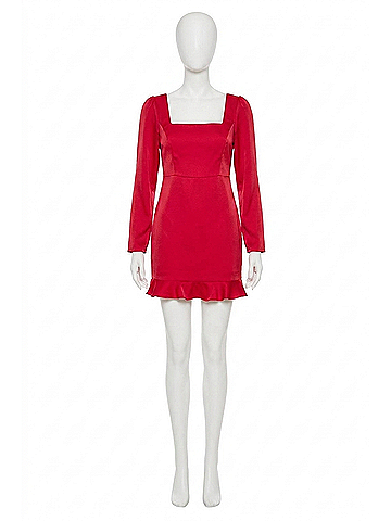 Adelyn Rae Ashley Satin Bow Dress in Red (view 1)