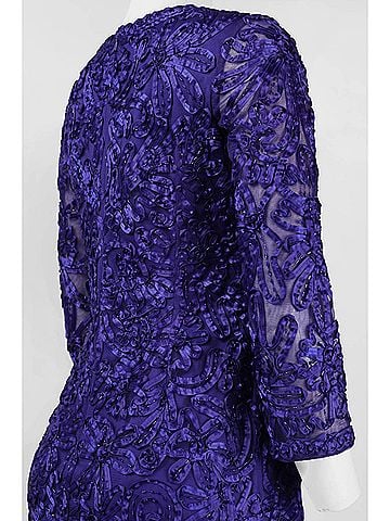 Sue Wong Soutache Embroidered Short Evening Dress in Sapphire (view 2)