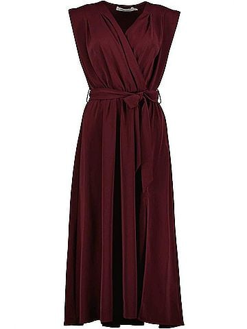 Bishop + Young Aeries Wrap Dress in Bordeaux (view 1)
