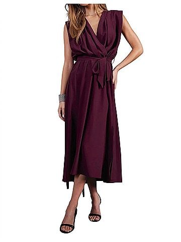 Bishop + Young Aeries Wrap Dress in Bordeaux (view 2)