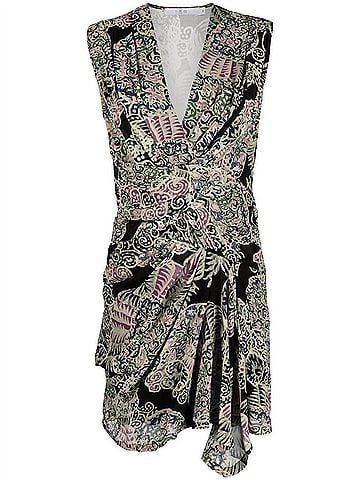 IRO Rolina Draped Mini Dress in Black Multi (view 1)