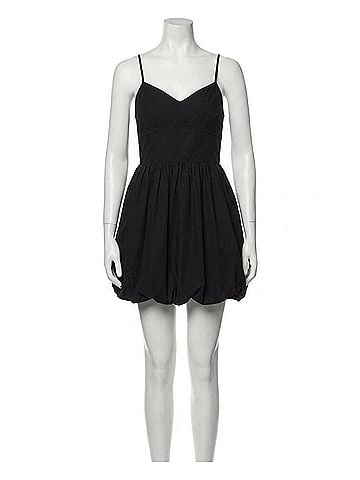 Entro Marisa Spaghetti Strap Bubble Mini Dress in Black (view 1)
