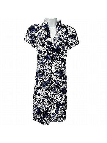 Theia Women's Button Front Mandarin Collar Sheath Dress in Cornflower (view 1)