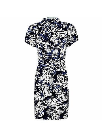 Theia Women's Button Front Mandarin Collar Sheath Dress in Cornflower (view 2)