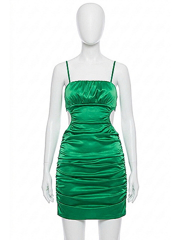 Sky To Moon Ruched Open Back Dress in Jellybean (view 1)