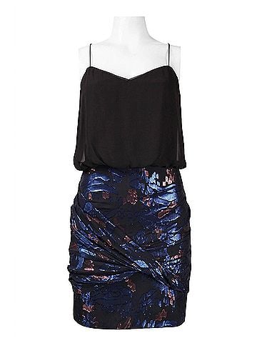 Aidan Mattox Blouson Metallic Dress in Blue Multi (view 1)