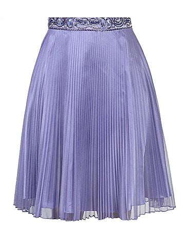 Sue Wong Spaghetti Strap Embellished Pleated Dress in Periwinkle (view 2)
