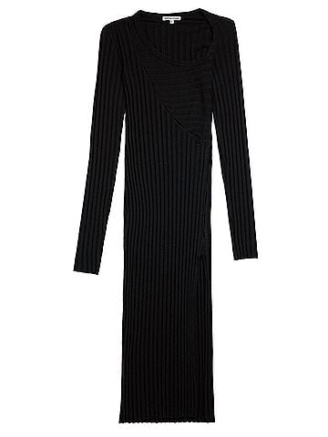 Cotton Citizen Capri Slit Midi Dress in Black (view 1)