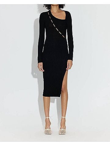 Cotton Citizen Capri Slit Midi Dress in Black (view 2)