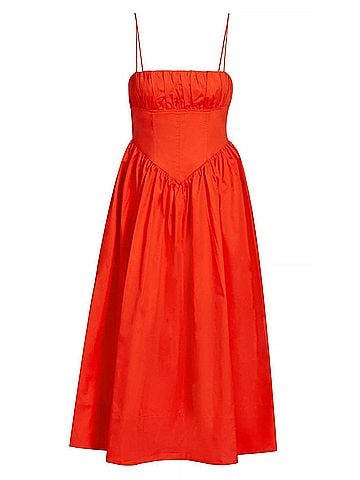 Ronny Kobo Barrett Drop Waist Dress in Red (view 1)