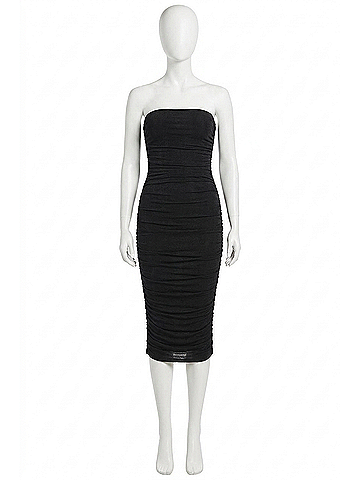 Ser.O.Ya Martha Strapless Midi Dress in Black (view 1)