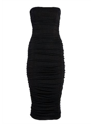 Ser.O.Ya Martha Strapless Midi Dress in Black (view 2)