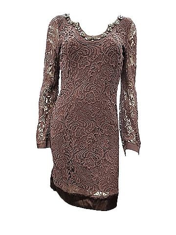 Hale Bob Lace Long Sleeve Dress in Gold (view 1)