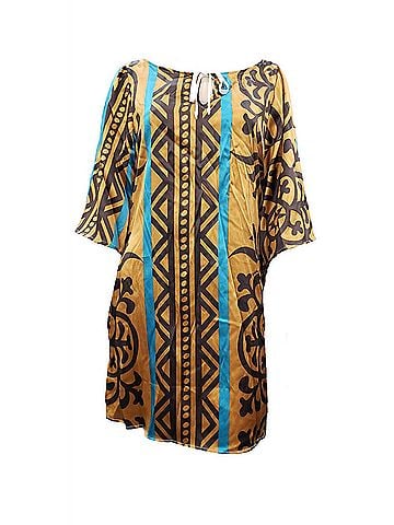 Hale Bob Women's Printed Silk Dress in Camel (view 2)