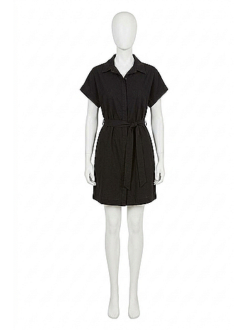 Young Fabulous & Broke Hana Button Front Dress in Black (view 1)