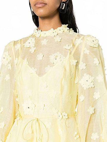 Zimmermann Matchmaker Lift Off Mini Dress in Lemon (view 2)