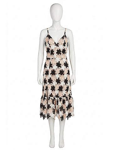 Dress the Population Chantal Floral Lace Dress in Black Multi (view 1)