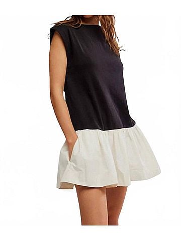 Free People Enya Mini Dress in Black Combo (view 2)