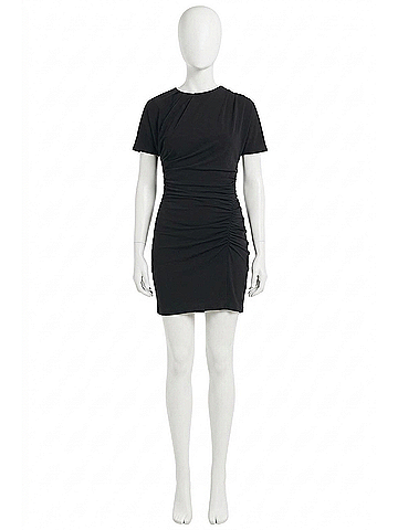 SIMKHAI Kiko Short Sleeve Mini Dress in Black (view 1)
