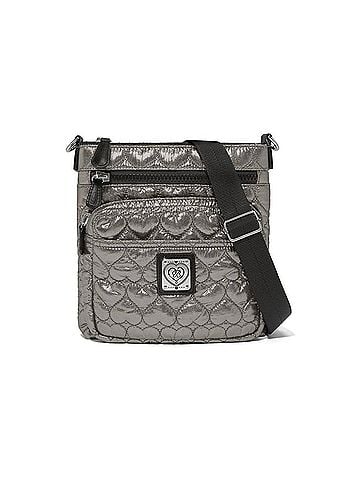 Brighton Women's Kallista Metallic Messenger Bag in Silver (view 1)