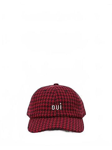 Clare V. Houndstooth Baseball Hat in Black Red (view 1)