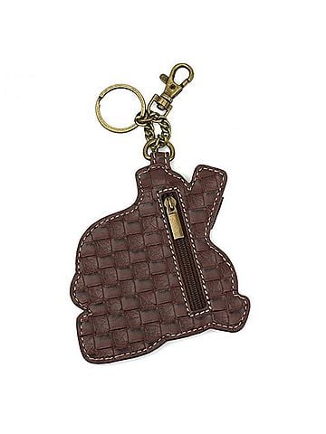 Chala Women's Hockey Coin Purse Key Fob Bag Charm in Blue And Brown (view 2)