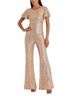 Mac Duggal 100% Polyester Solid Pink Gold Jumpsuit Size 4 - photo 1