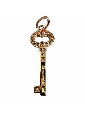 Tiffany & Co. TIFFANY&Co. Tiffany Vintage Oval Key Mini Diamond 26P 750 (PG) Pendant Top Pink Gold Weight 1.2g Women's (view 2)