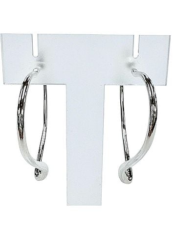 Tiffany & Co. TIFFANY&Co. Tiffany & Co. Elsa Peretti Open Heart Hoop Earrings, Medium, AG925, Pair, Silver, Weight 9.5g, Women's (view 2)