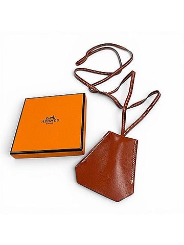 Hermès HERMES Vintage Leather Clochette Necklace (Margiela Era) Brown, ?C Stamp, Made in France, Men's/Women's, with Box (view 2)
