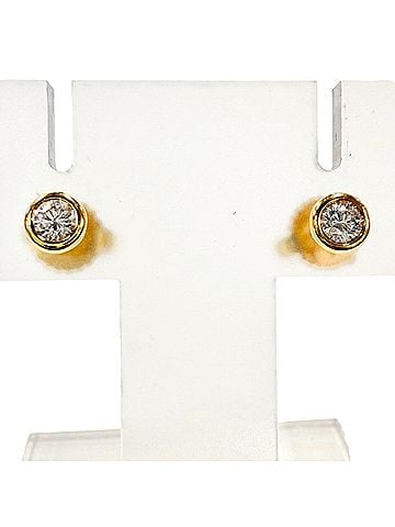 Tiffany & Co. TIFFANY&Co. Tiffany By the Yard 750 (YG) Diamond Earrings, 1P approx. 0.07ct, Total 0.14ct, Diameter 4.3mm, Yellow Gold, Weight 1.07g, Women's, Comes with Box and Dust Bag. (view 1)