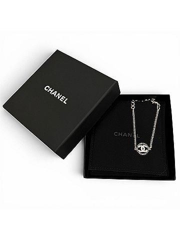 Chanel CHANEL A25B ABG297 Rhinestone Coco Mark Bracelet, Gold, Made in France, Women's, with Box and Dust Bag. (view 2)