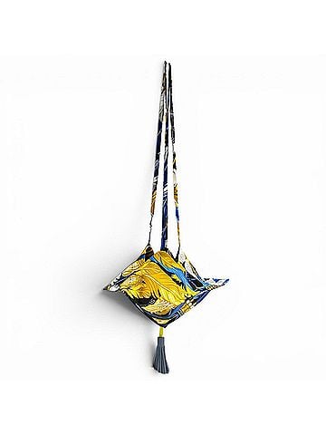 Hermès HERMES 100% Silk Petit H DANSE PACIFIQUE Carmen Object Drawstring Pouch, Multi-color, Made in France, Women's, with Box (view 1)