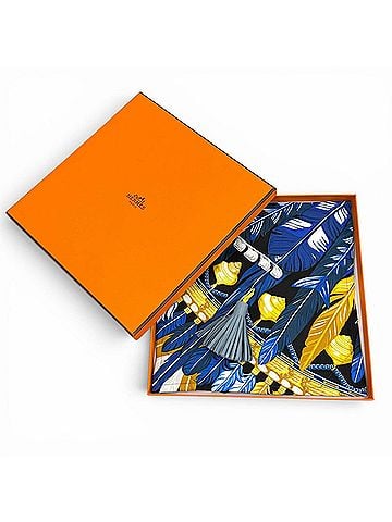Hermès HERMES 100% Silk Petit H DANSE PACIFIQUE Carmen Object Drawstring Pouch, Multi-color, Made in France, Women's, with Box (view 2)
