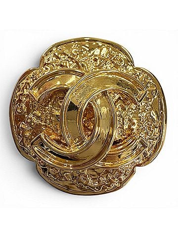 Chanel CHANEL Vintage 1995 (95A) Coco Mark Flower Brooch, Gold, Made in France, Women's (view 1)