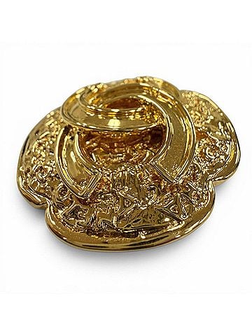 Chanel CHANEL Vintage 1995 (95A) Coco Mark Flower Brooch, Gold, Made in France, Women's (view 2)