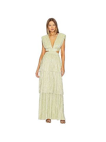 Sabina Musayev Athena Tiered Pleated Cocktail Dress (view 1)