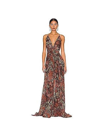 Ronny Kobo Daniela Chiffon Maxi Cocktail Dress (view 1)