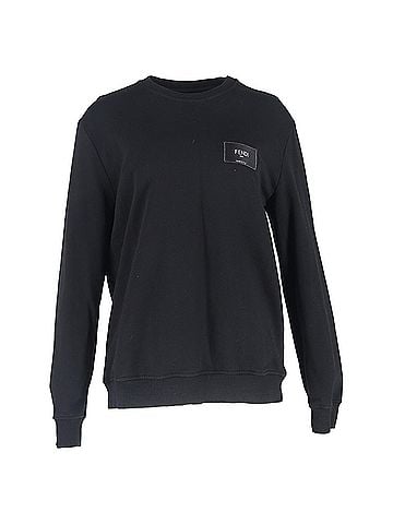 Fendi Fendi Crew Neck Sweatshirt in Black Cotton (view 1)