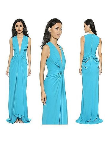 Thakoon Turquoise Draped Gown Cocktail Dress (view 1)