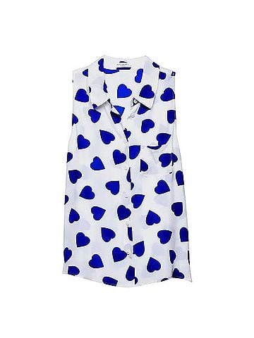 Equipment Blue Heart Sleeveless Blouse (view 1)