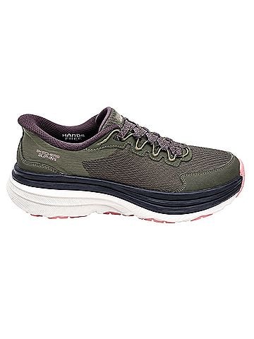 Skechers slip-ins, hands-free, what a repellent, walking, olive gray, Gray pink, comfort, lightweight Sneakers (view 1)