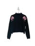 Moon & Madison 100% Acrylic Floral Black Pink Pullover Sweater Size M - photo 1