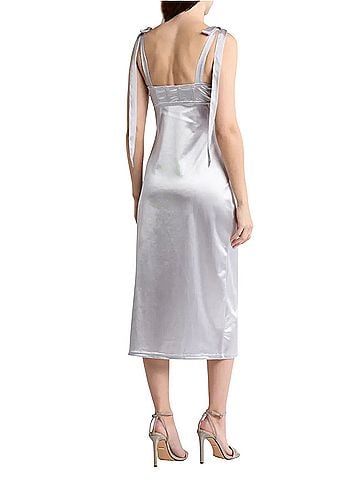 Free People Free People Casino Got Glam Tie Strap Satin Midi Dress Cocktail Dress (view 2)