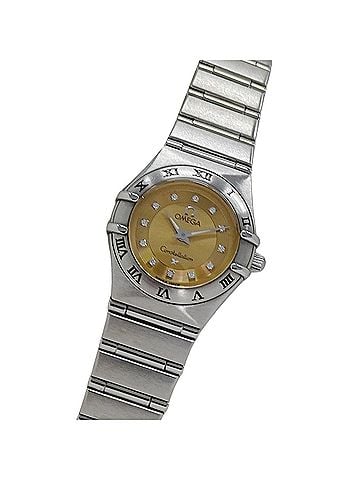 Omega Omega OMEGA 1564.65 Constellation Cindy Crawford Women's Watch, Brand Name, 12P Diamonds, Quartz Movement, Stainless Steel (SS), Silver, Orange (view 1)
