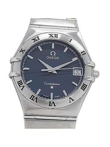 Omega Omega Constellation 1512.40 Men's Watch, Brand Name, Date, Quartz, Stainless Steel (SS), Silver/Navy (view 2)